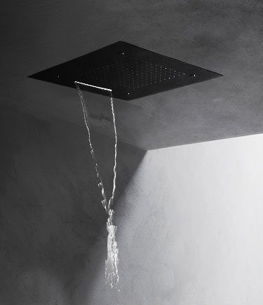 Pomme de douche multifonction Quadro noir mat (75QMB)