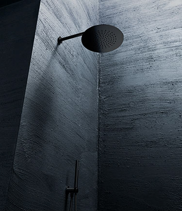Pommeau de douche à effet pluie skinny noir mat (75DMB)