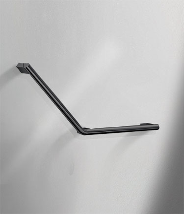 Barre d'appui coudée moderne en chrome noir (151VBC)