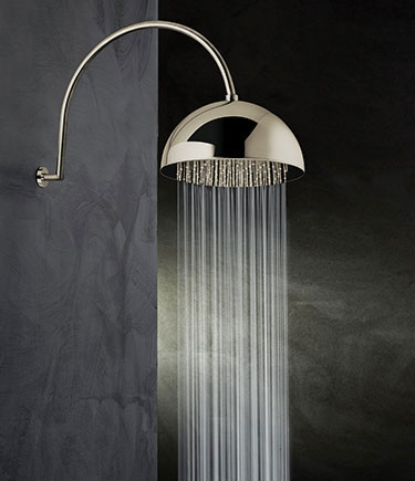 Pomme de douche murale à dôme en nickel (75HN)