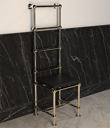 Sèche-serviettes chauffant avec assise stable à rotules en nickel (HC1N)