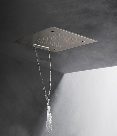 Pomme de douche LED multifonction Quadro Nickel (75QN)