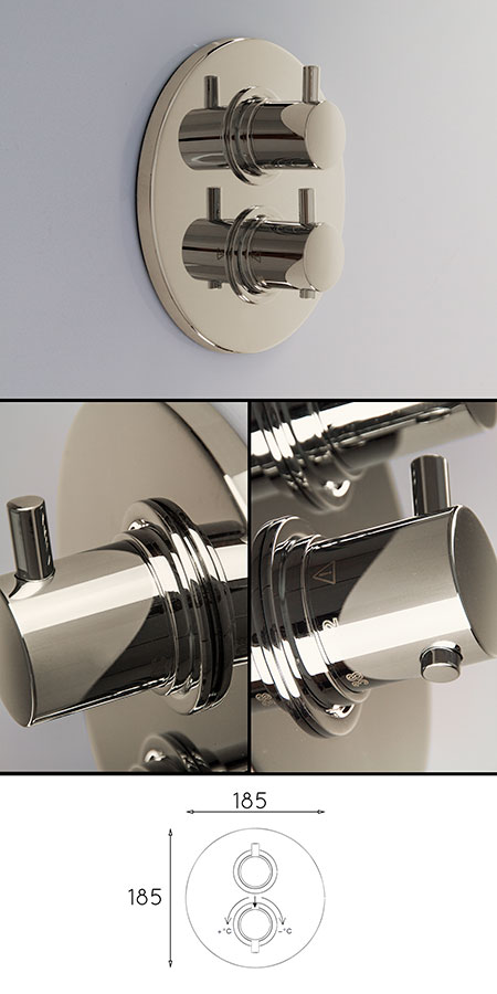 Commande de Douche Thermostatique Encastre Classique Nickel (49NN)