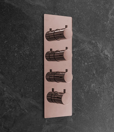 Vanne multifonction individuelle à 3 voies en or rose (81FR)