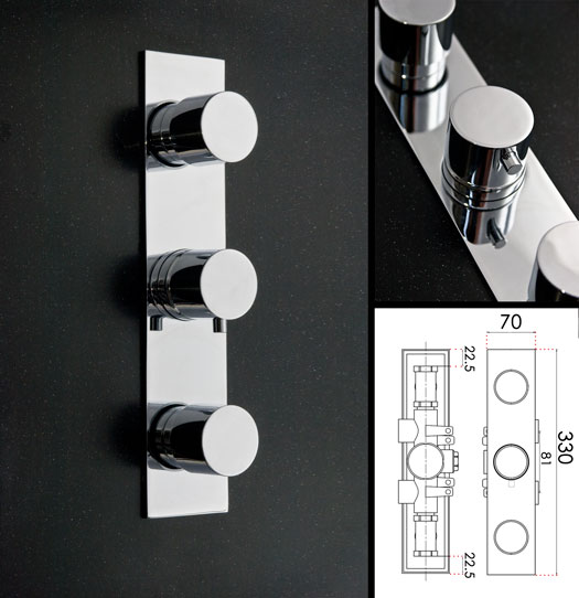 Robinet de Douche Thermostatique Mince 2 Voies (81P)