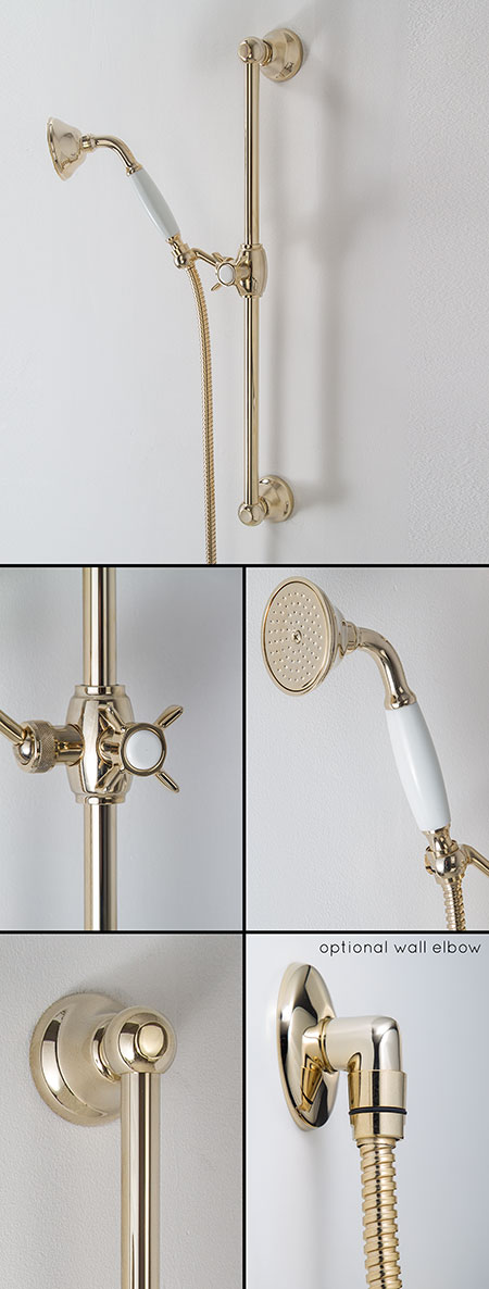 Pomme de Douche Or avec Glissire Rglable (43JJ)