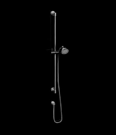 Douche et rail coulissant Twist en chrome noir (47BCM)