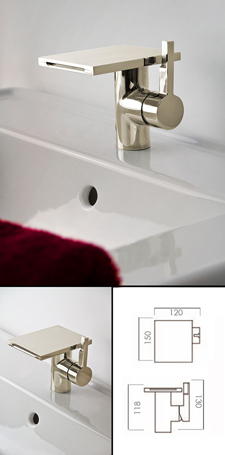 Robinet de Lavabo Nickel Cascade Lame d'Eau (38MM)