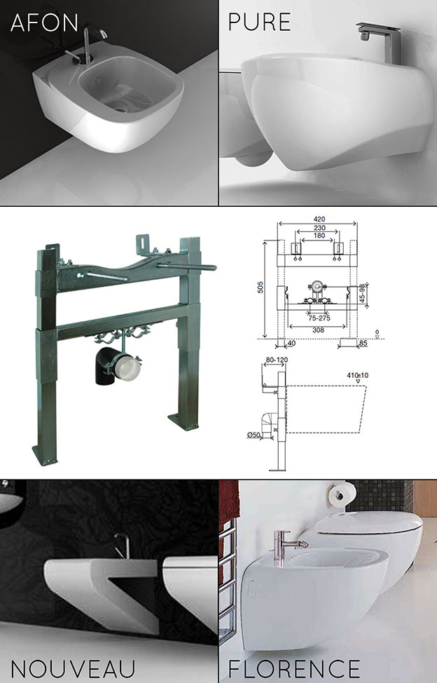 Cadre de Suspension de Bidet Bas (53L)