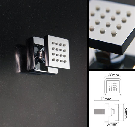 Jets de Corps de Douche Carrs Rglables (80B)