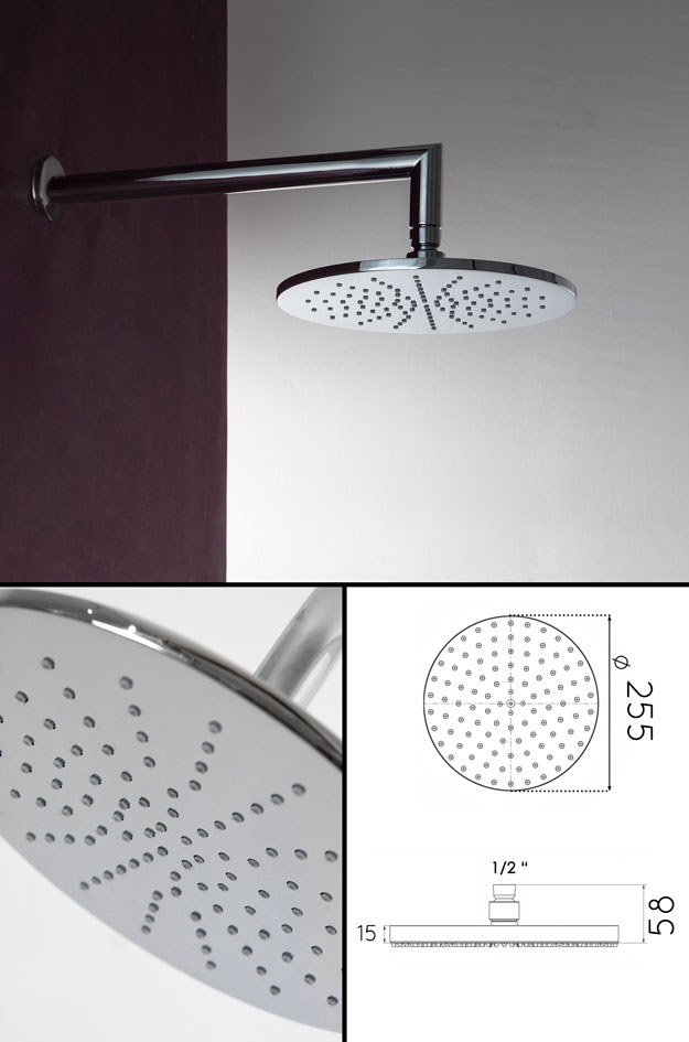 Pomme de Douche de Grande Taille Ronde