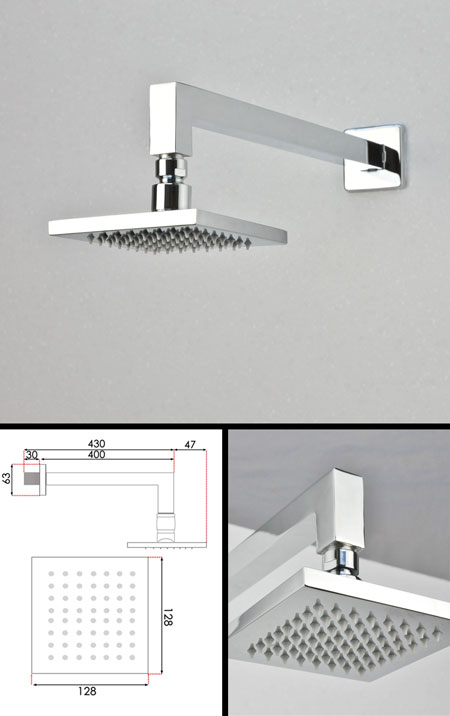 Pomme de Douche Fixe Mini Carre 128mm (77J)