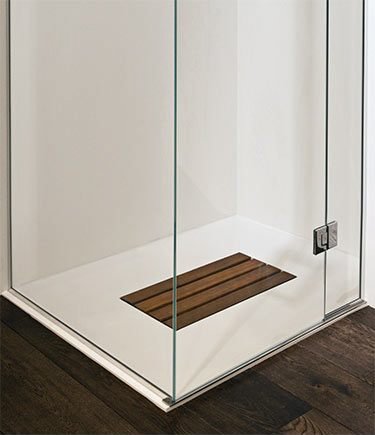 Receveur de Douche Contemporain avec Insert en Bois Dur (132B)