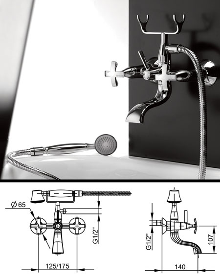 Bec de Remplissage de Baignoire avec Pomme de Douche Coox (36D)